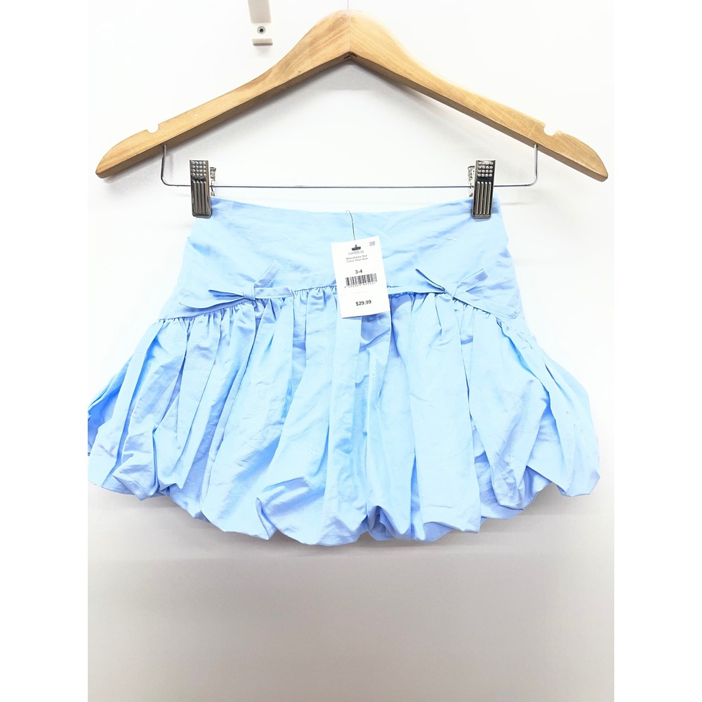 Cotton On Kids Betsy Bubble Skirt Dawn Blue Size 3-4 Girls Bow Detail NWT